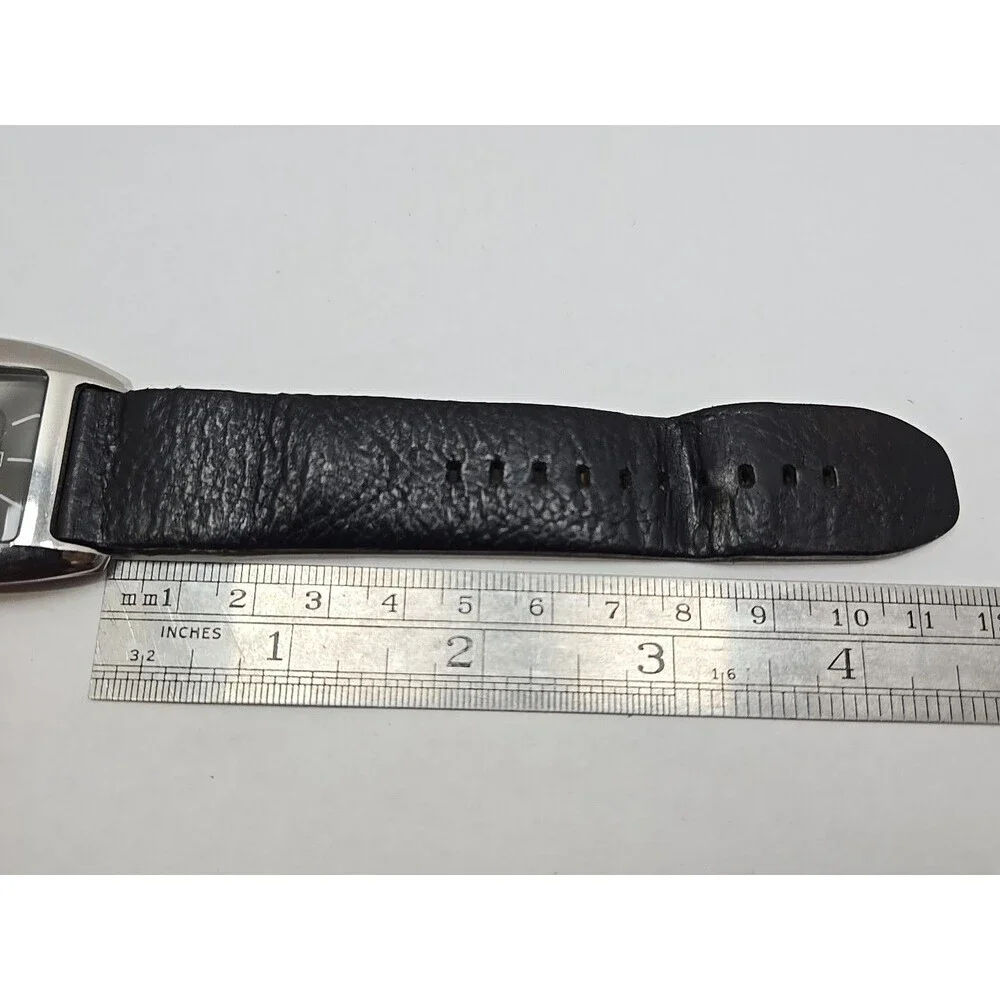 Fossil Arkitekt FS4510 Mens Tonneau Leather Date Watch New Battery 5ATM 50M